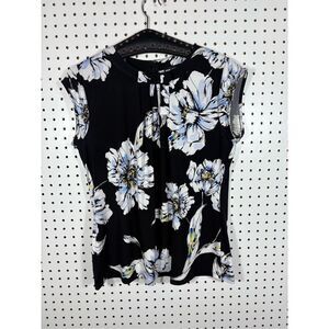 Karl Lagerfeld sleeveless bow tie keyhole blouse size M